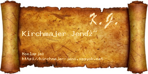 Kirchmajer Jenő névjegykártya