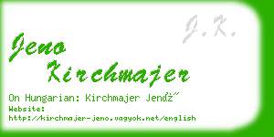 jeno kirchmajer business card